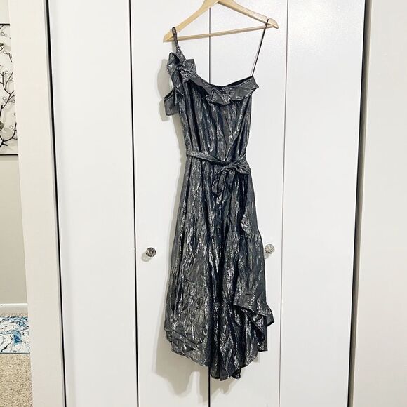 Anthropologie Maeve Ruffled One-Shoulder Midi Dress Size S - Picture 5 of 7